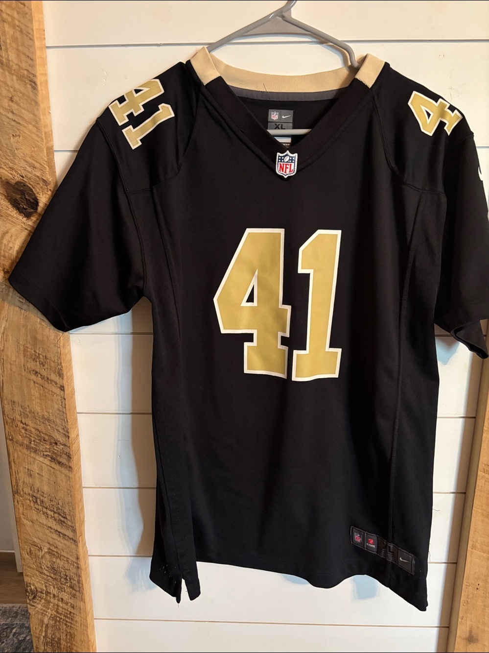 Nike New Orleans Saints #41 Black and Gold Jersey - Alvin Kamara Youth XL